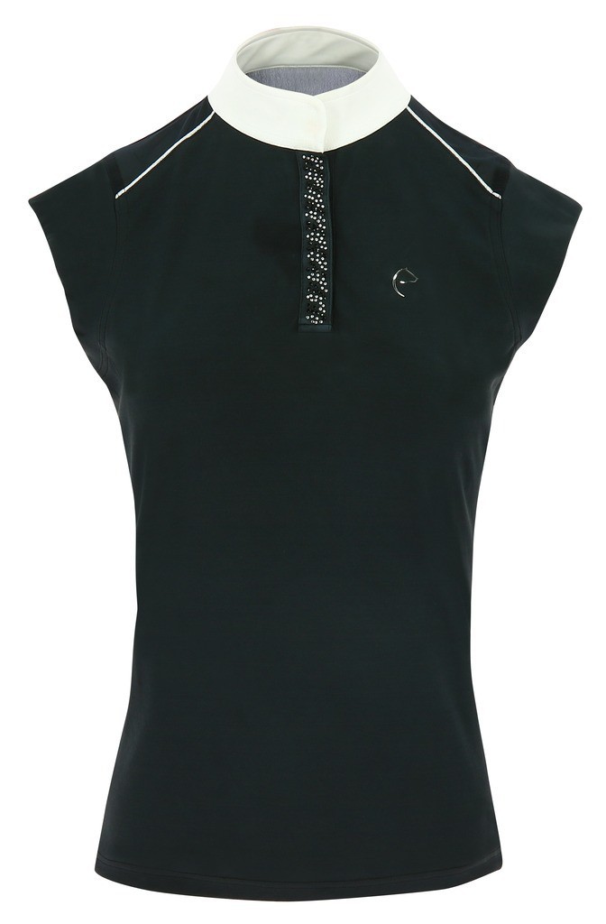 Polo Equithème Brussels com strass Preto