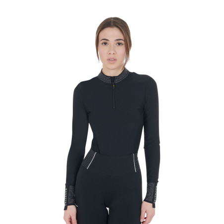 Polo técnica de treino feminina com strass Equestro mulher