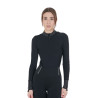 Polo técnica de treino feminina com strass Equestro mulher - Preto