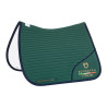 Capa de sela de dressage com logótipo bordado Equestro X Fise 100 - Verde sálvia profundo / floresta azul