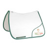 Capa de sela de dressage com logótipo bordado Equestro X Fise 100 - Branco / verde sálvia profundo