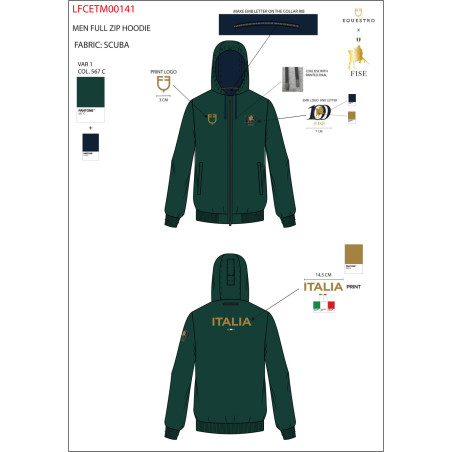 Sweatshirt com capuz para homem Equestro X Fise 100