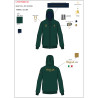 Sweatshirt com capuz para homem Equestro X Fise 100 - Verde sálvia profundo / floresta azul
