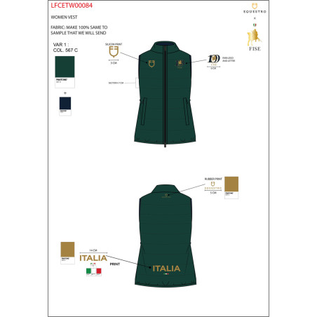 Colete feminino slim fit Equestro X Fise 100 mulher