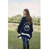 Poncho de malha às riscas Tommy Hilfiger Equestrian com fecho - Céu do deserto