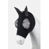 Máscara anti-moscas Horze Elastic com zíper - Preto