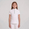 Camisa de concurso infantil clássica de mangas curtas com glitter Rosa antigo tamanho 160 criança - Branco