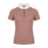 Camisa de concurso infantil clássica de mangas curtas com glitter Rosa antigo tamanho 160 criança - Rosa antigo