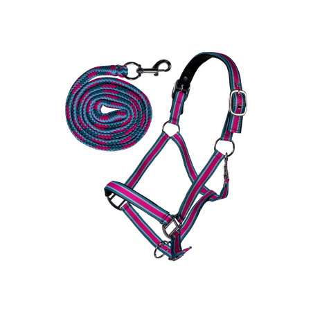Conjunto de cabresto com mosquetão Manchester HKM