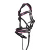Bridão de couro Manchester Hobby Horsing HKM - Preto / fúcsia
