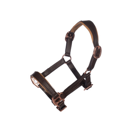 Caveção em couro Rosa dourado Hobby Horsing - HKM