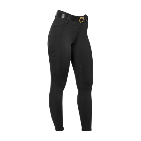 Leggings infantis de cintura alta full grip com passadores Equestro criança