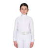 Polo de concurso para menina com perfurações Equestro criança - Branco