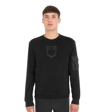 Sweatshirt homem gola redonda em fleece com bolso lateral Equestro