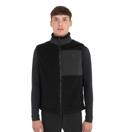 Colete masculino em fleece teddy com bolso frontal Equestro homem