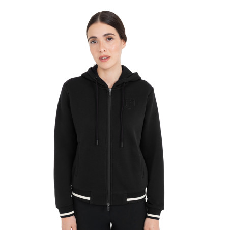 Sweatshirt feminina com capuz e fecho frontal Equestro mulher
