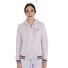 Sweatshirt feminina com capuz e fecho frontal Equestro mulher - Violeta feltrado / chifre de veado