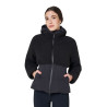 Casaco acolchoado feminino com inserções em teddy Equestro mulher - Preto