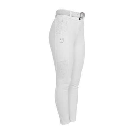 Calças femininas de cintura alta com grip total com strass Equestro mulher