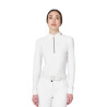 Polo de concurso feminino de manga comprida com strass Equestro mulher - Branco