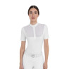 Polo de competição feminina com inserções em tule Equestro mulher - Branco