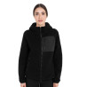 Felpa feminina em lã teddy com capuz e zíper Equestro mulher - Preto / preto