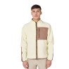 Moletom masculino em fleece teddy com bolso frontal Equestro homem - Branco antigo / castanho tabaco