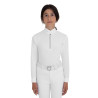 Polo de concurso infantil de manga comprida com strass Equestro criança - Branco