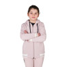 Moletom infantil unissex com capuz e zíper frontal Equestro - Violeta feltro / branco areia