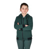 Moletom infantil unissex com capuz e zíper frontal Equestro - Verde pinho / preto