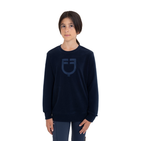 Sweatshirt de gola redonda infantil unissex em fleece Equestro