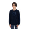 Sweatshirt de gola redonda infantil unissex em fleece Equestro - Blazer marinho