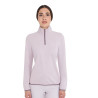 Moletom feminino gola alta em fleece com zíper 3/4 Equestro mulher - Violeta feltrado
