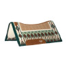 Manta de sela contornada com cobertor de lã 34x36 Platinum Pro - Verde / castanho / branco