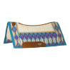Manta de sela contornada com cobertor de lã 34x36 Platinum Pro - Azul / violeta / branco antigo