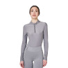 Polo técnica de treino feminina com strass Equestro mulher - Cinza gelado