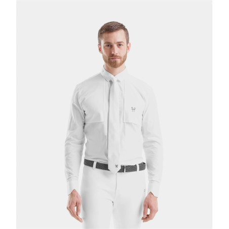 Design Camisa de concurso de equitação masculina de manga comprida Horse Pilot homem