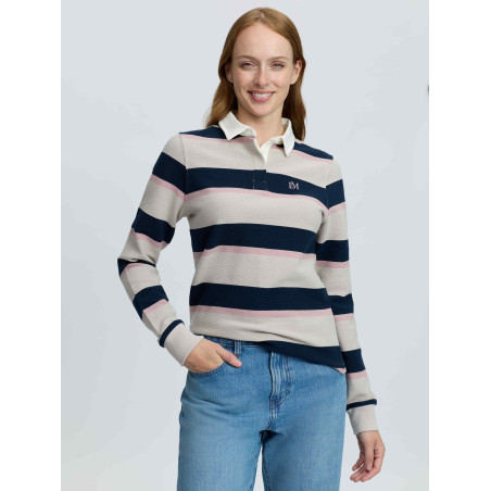 Camisola de Rugby Sloane com Riscas LeMieux mulher