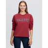 Sweatshirt LeMieux de gola redonda estilo Varsity Vida feminino - Castanho alazão