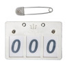 Placa de identificação de concurso de três dígitos KLMaddie Kingsland - Branco