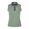 Polo sem mangas para mulher em piqué KLLaura Kingsland - Verde agave