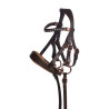 Bridão de couro dourado rosa Hobby Horsing HKM - Castanho