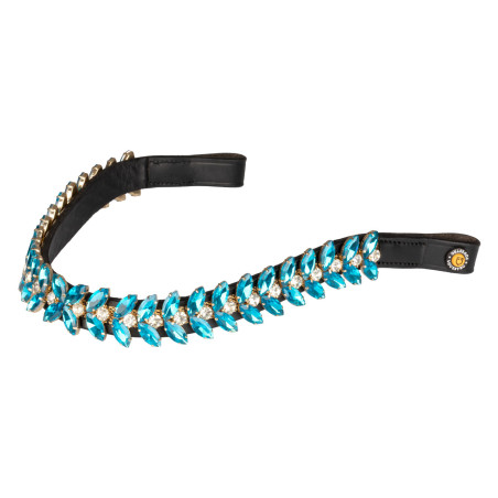 Frontal Blue Jets Crystal em couro Equestro