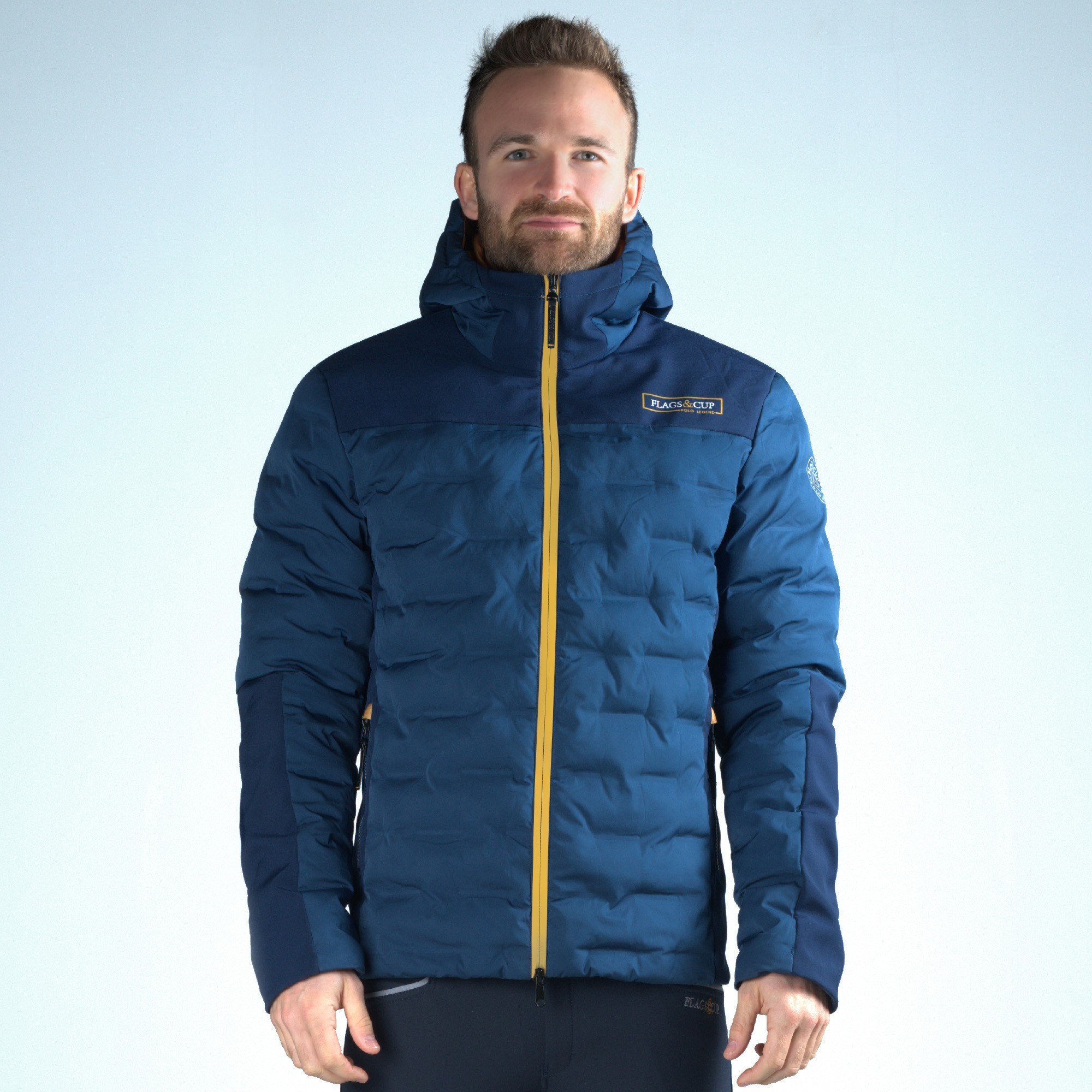 Parka Flags & Cup impermeável masculino Nulato Azul-marinho