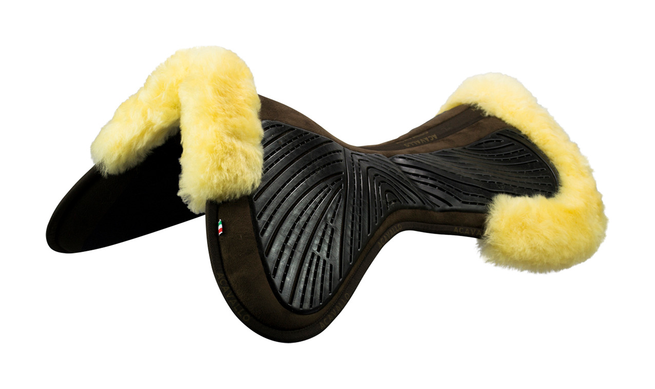 Amortecedor Acavallo Close Contact Classic Gel com memória de forma e lã de carneiro Marrom / natural Castanho