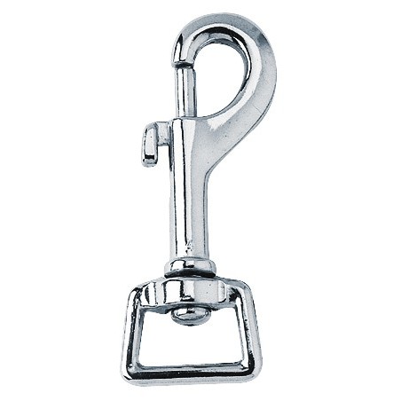 Mosquetão com olhal 20 mm quadrado aço niquelado