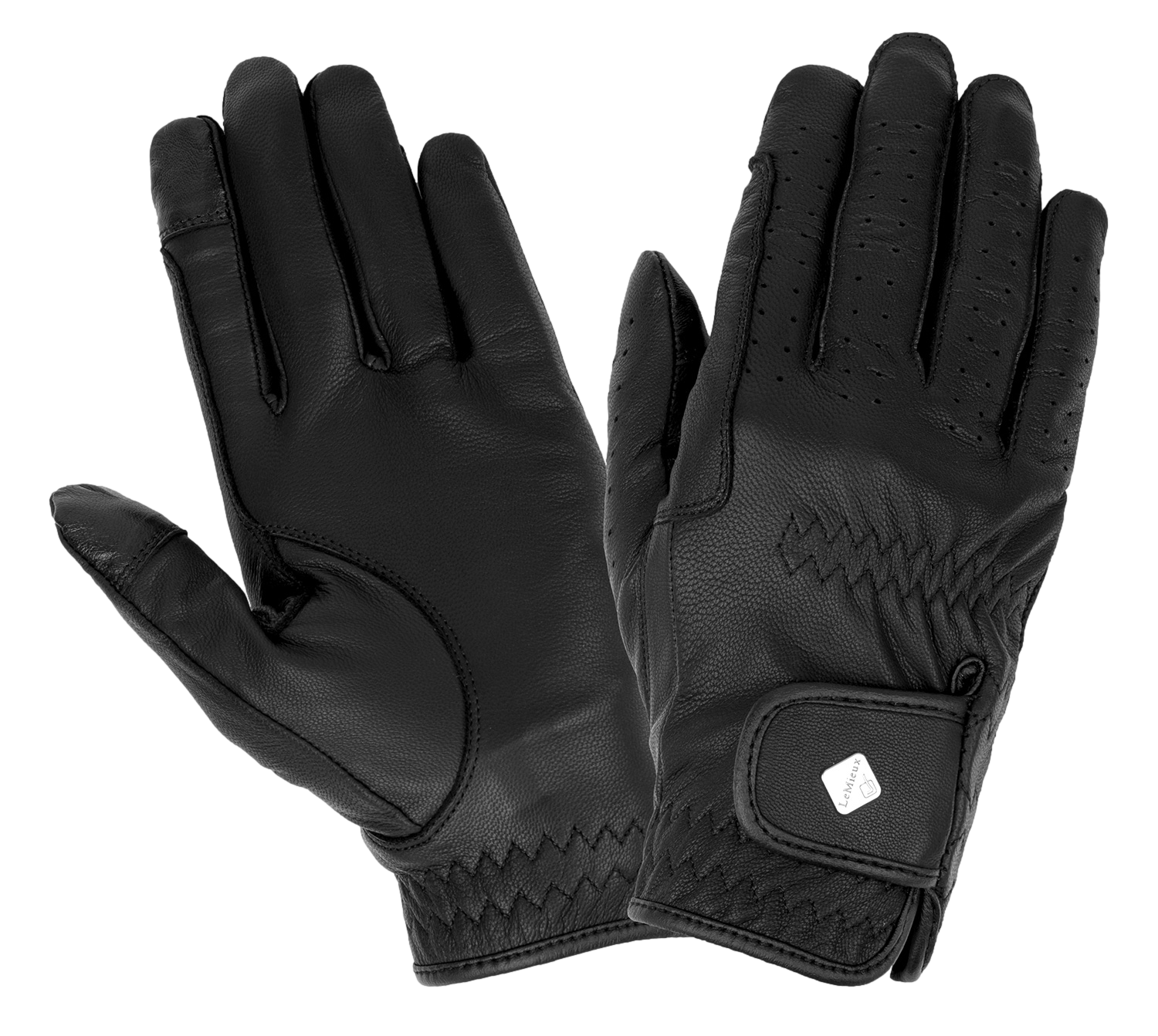 Luvas de equitação em couro Classic LeMieux Preto