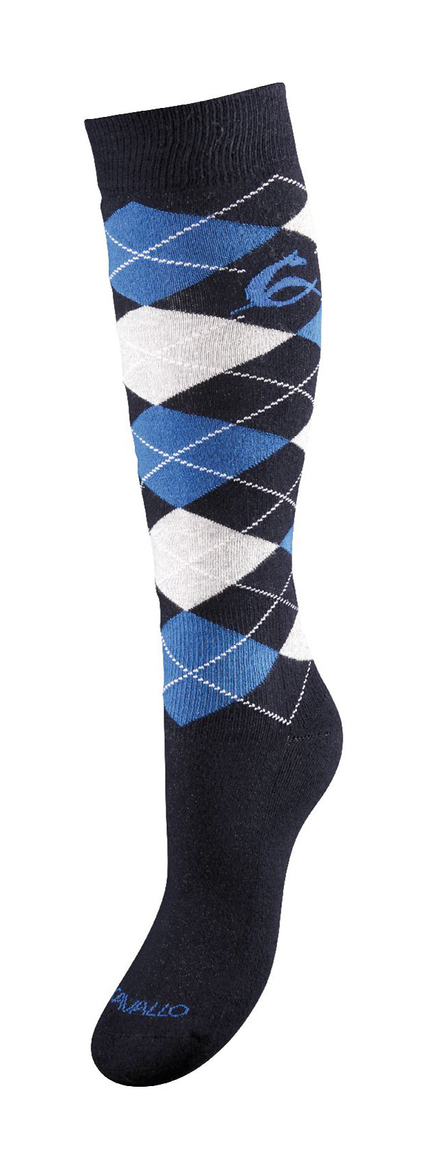 Meias Acavallo de Algodão com Strass Azul escuro / azul / strass cinza