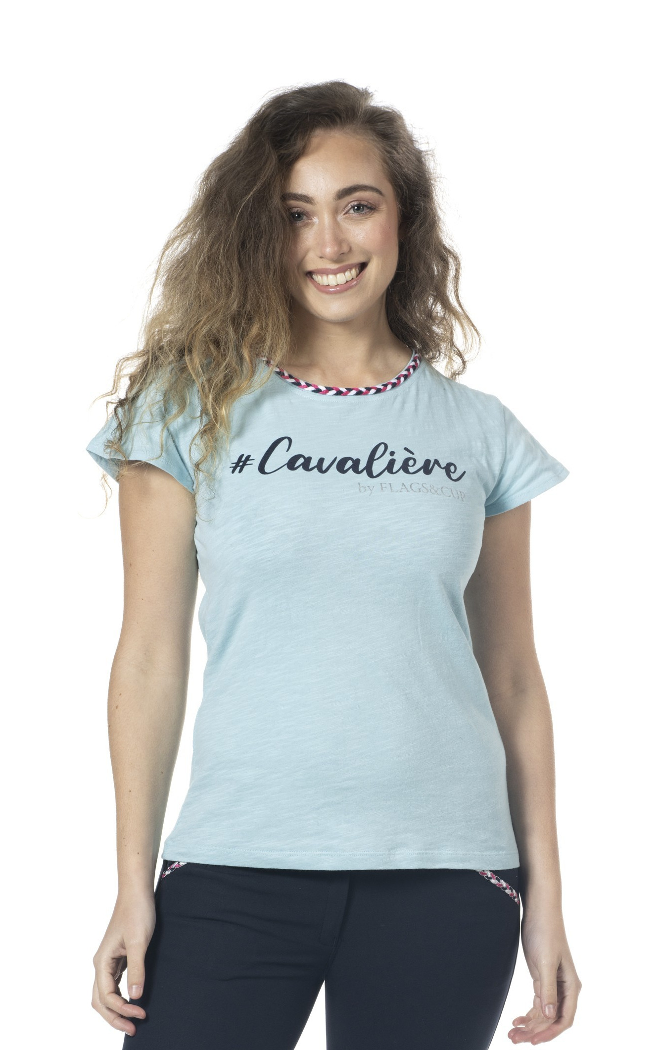 T-shirt feminino Goya Flags & Cup Azul-marinho