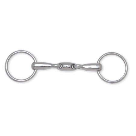 Freio de bridão Metalab duplo quebrado 16 mm